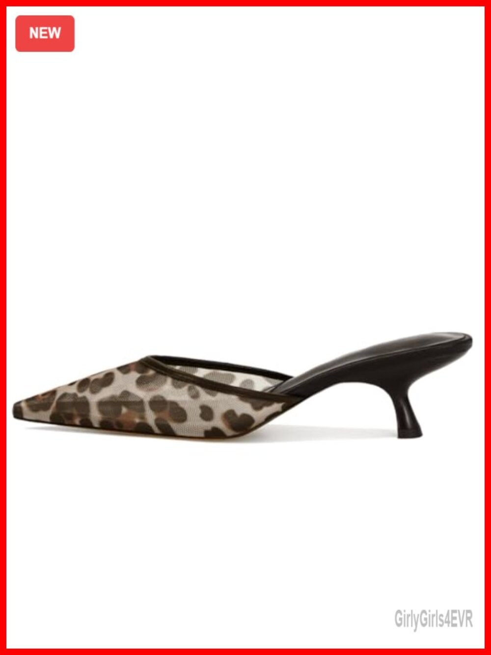 Mesh Kitten Heels Mules Closed Pointed Toe Slip On Backless Slingback Pumps